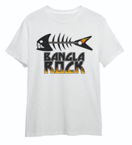 Bangla Rock White Printed T-shirt